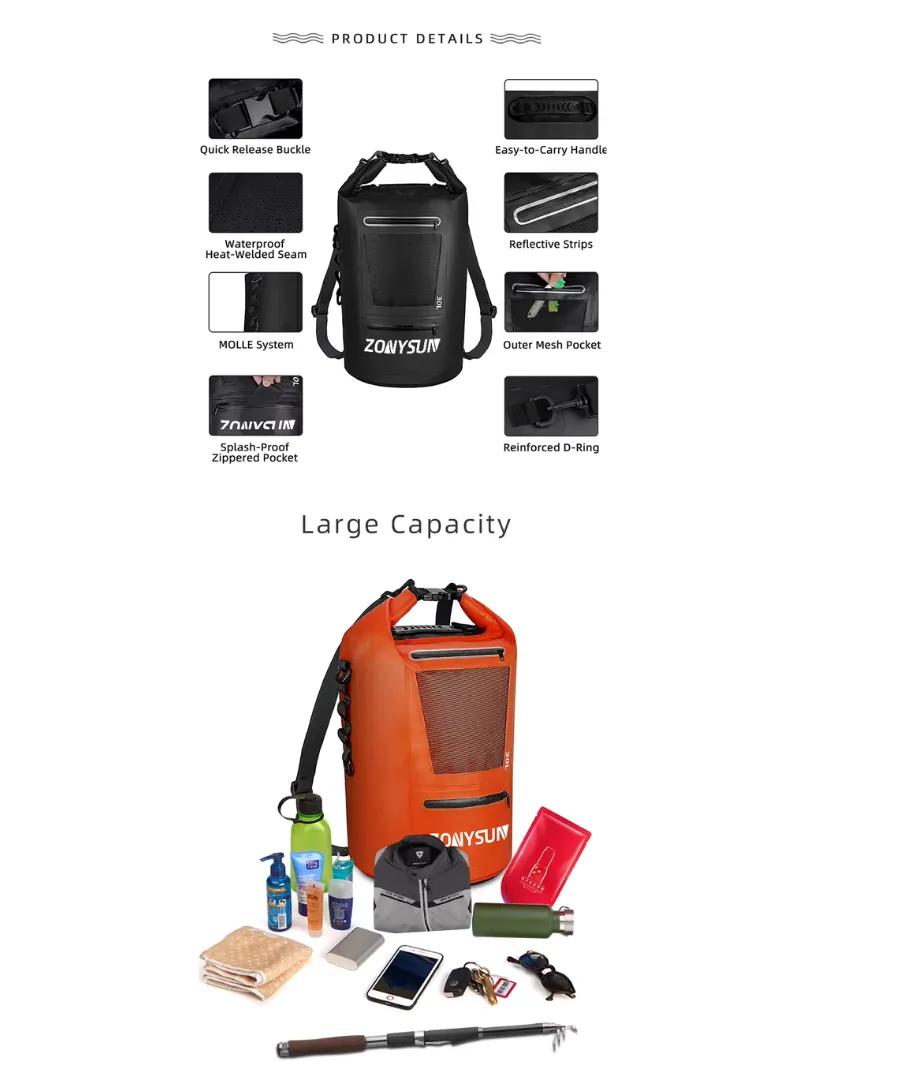 Waterproof Dry Bag PVC Material Water-Resistant Storage OEM ODM for Beach Swimming - View 10