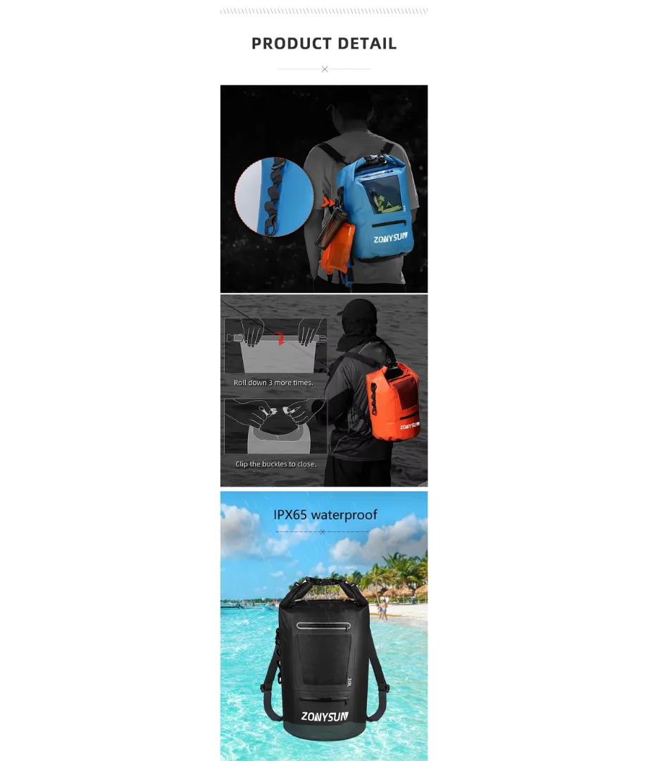 Waterproof Dry Bag PVC Material Water-Resistant Storage OEM ODM for Beach Swimming - View 11