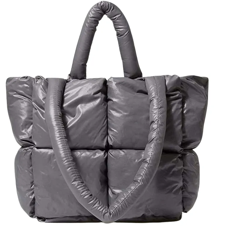 Quilted Nylon Tote with Padded Handles - View 1
