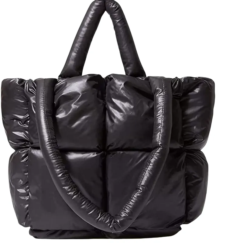 Quilted Nylon Tote with Padded Handles - View 2