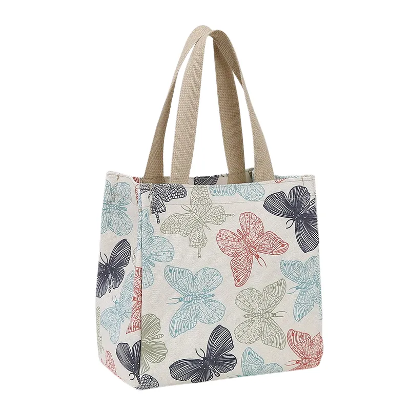 Butterfly Print Cotton Tote Bag - View 1