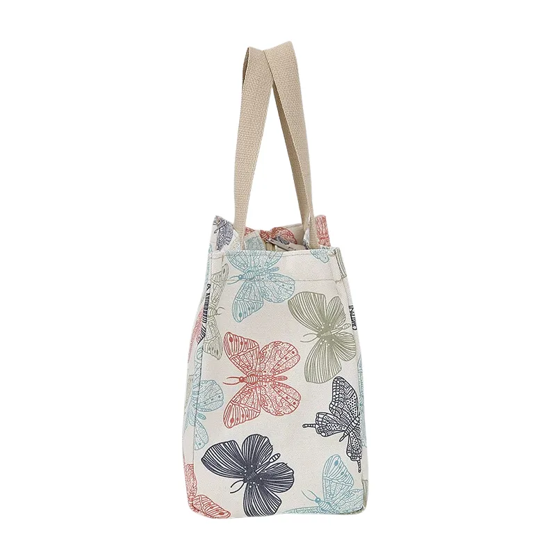 Butterfly Print Cotton Tote Bag - View 3