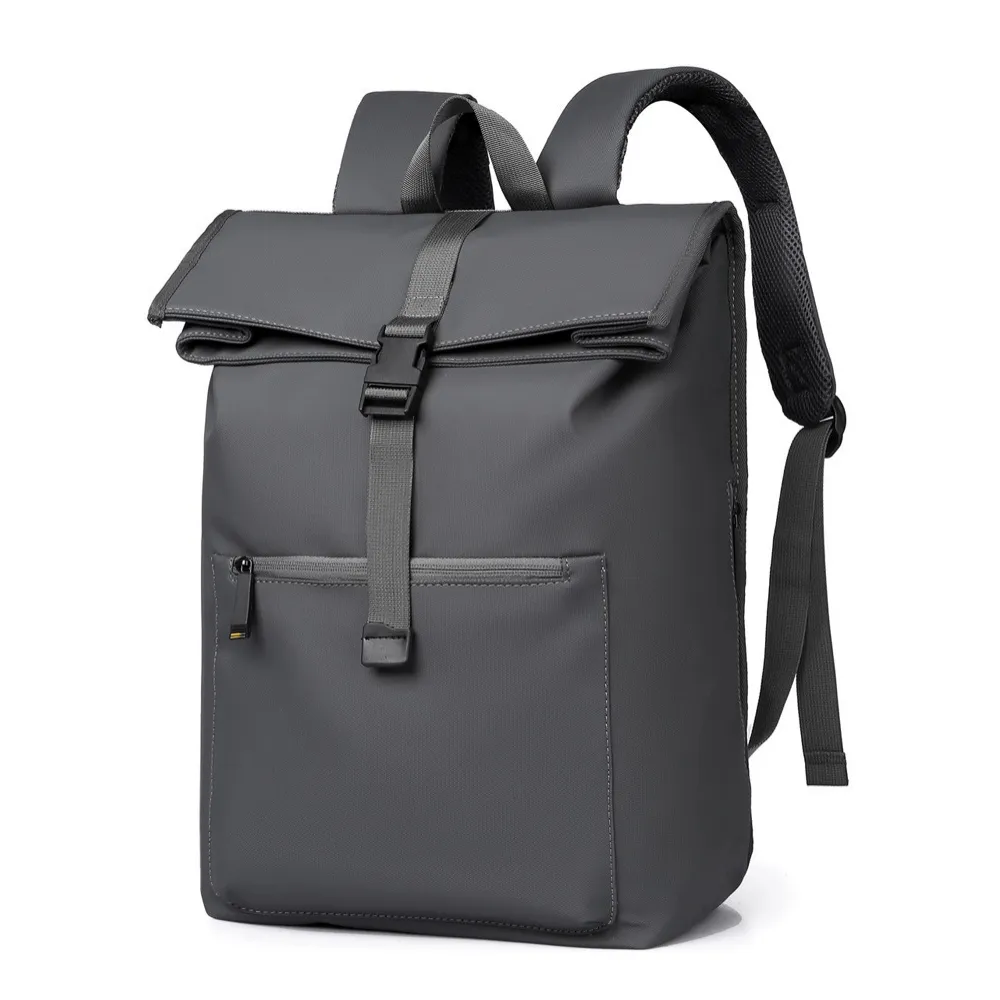 Minimalist Techwear Roll-Top Backpack - View 3