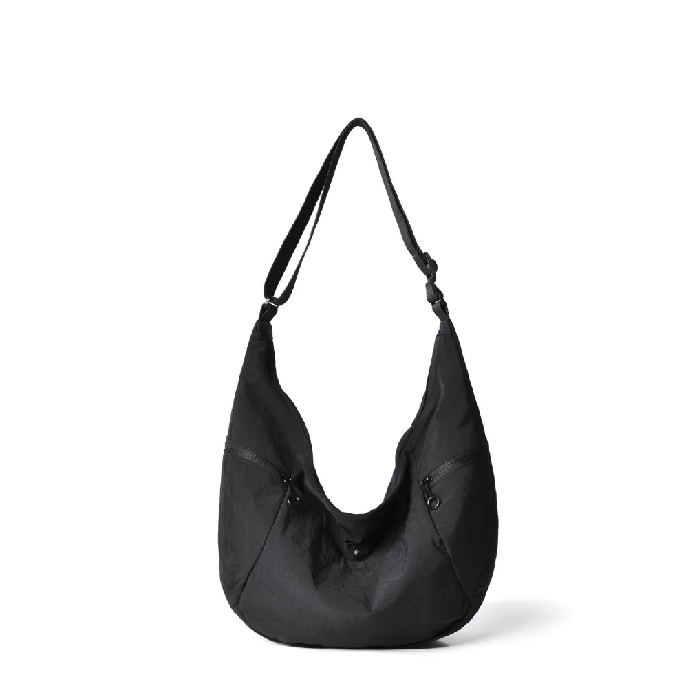 Black Waterproof Dumpling Crossbody Bag - View 1