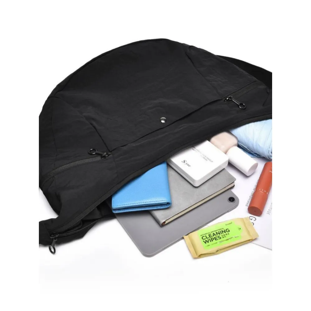 Black Waterproof Dumpling Crossbody Bag - View 2