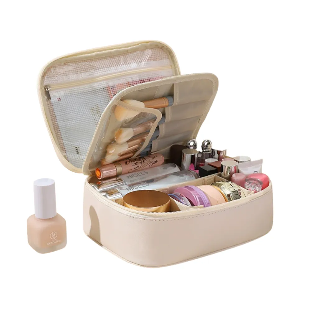 Waterproof PU Cosmetic Bag with Handle - View 2