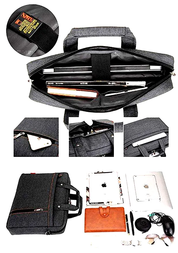 17 Inch Business Laptop Bag for Men - Water-Resistant Briefcase - View 6