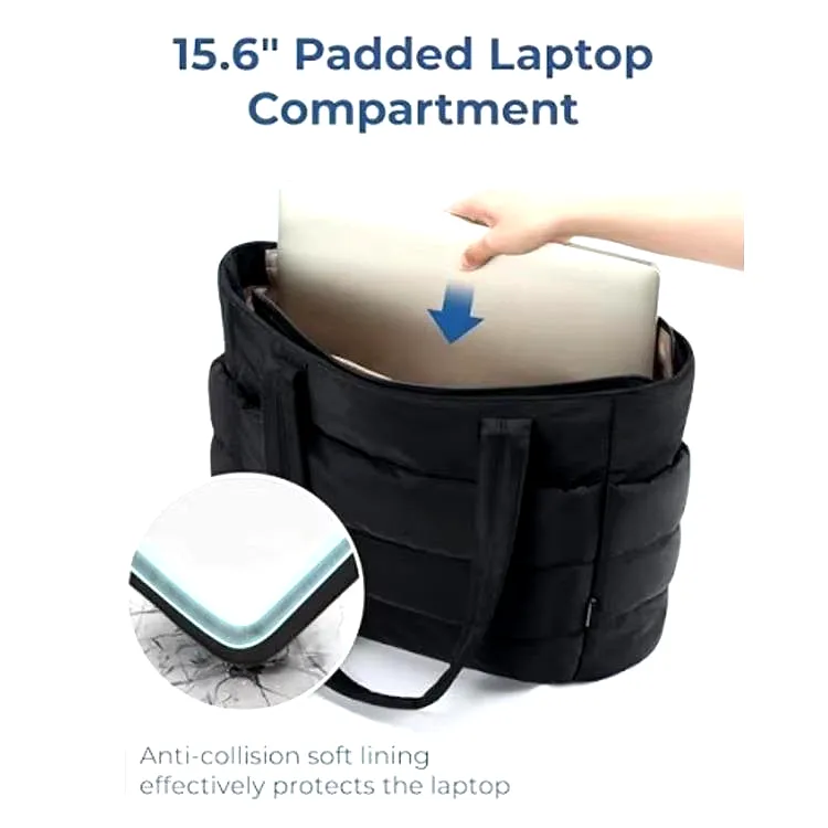 Women's Quilted Nylon Tote Bag Lightweight Waterproof Handbag for B2B - View 3