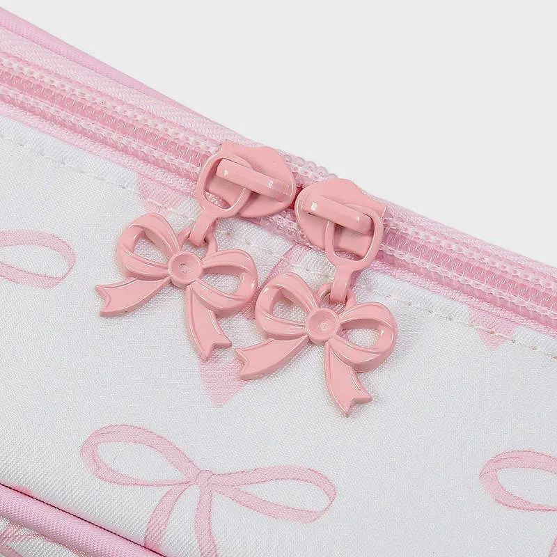 B2B Ladies Bow Print PVC Cosmetic Zipper Pouch - View 5