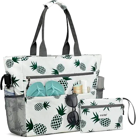 Custom Logo Striped Rope Handle Polyester Beach Tote Bag - View 5