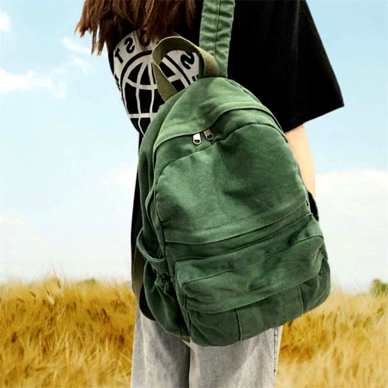 Wholesale Retro Canvas Backpack for Women College Students Travel - View 2