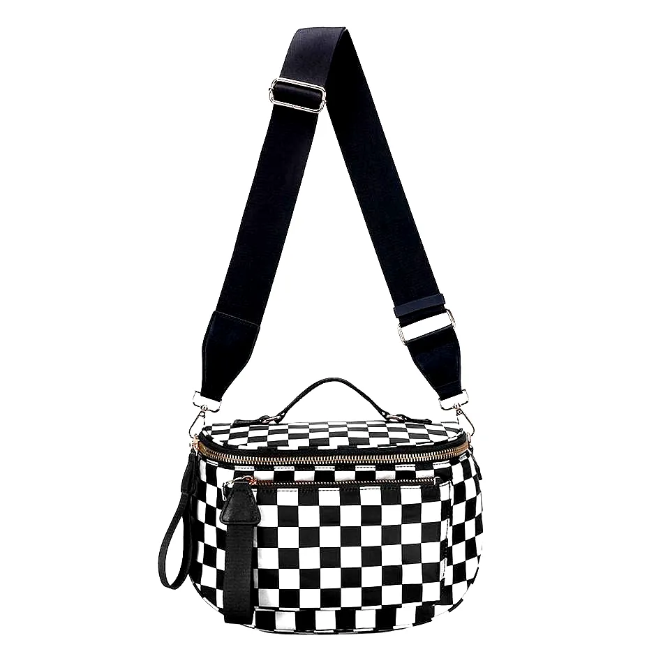 Wholesale Checkered Nylon Fanny Pack Fashion Crossbody Bag - View 3
