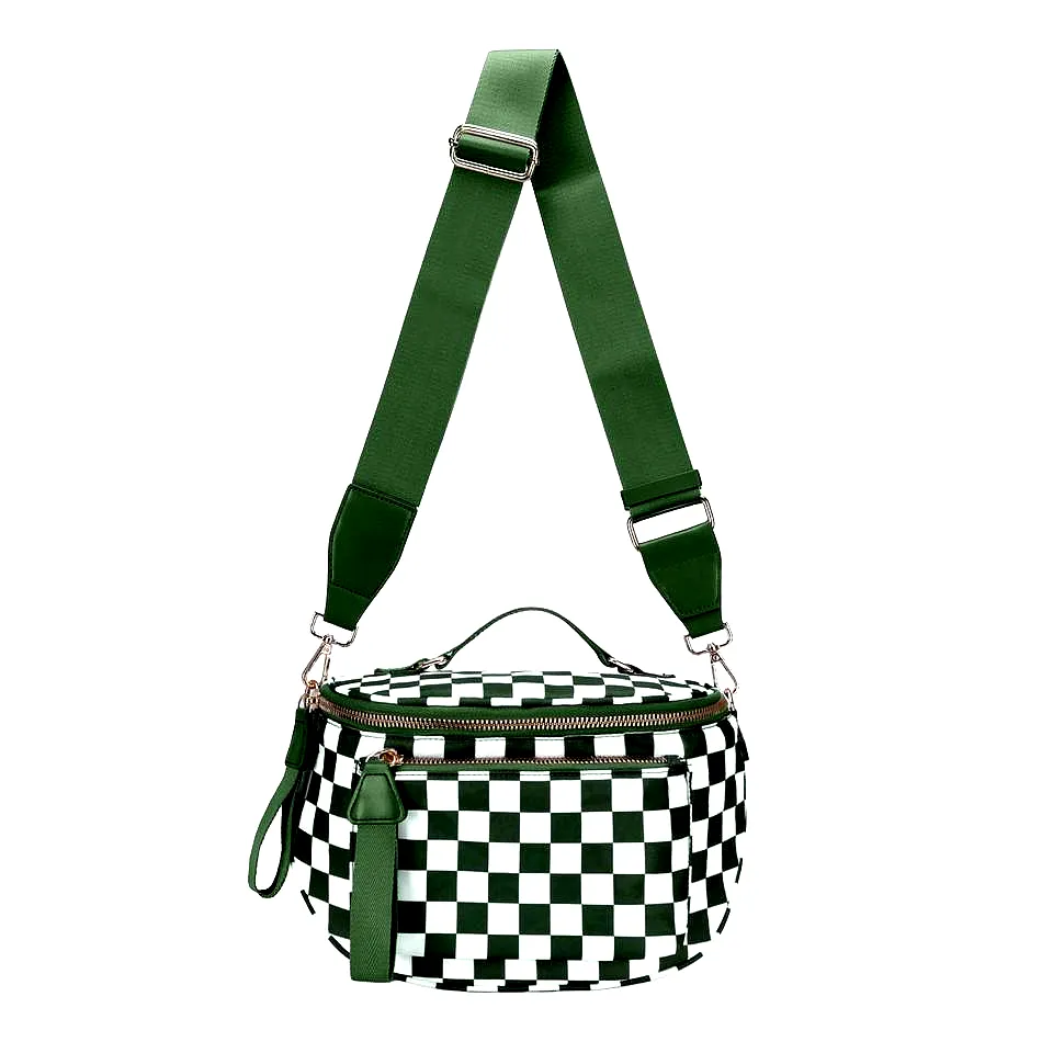 Wholesale Checkered Nylon Fanny Pack Fashion Crossbody Bag - View 6