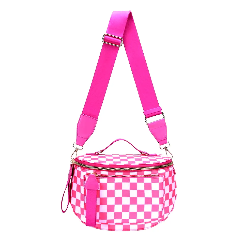 Wholesale Checkered Nylon Fanny Pack Fashion Crossbody Bag - View 5